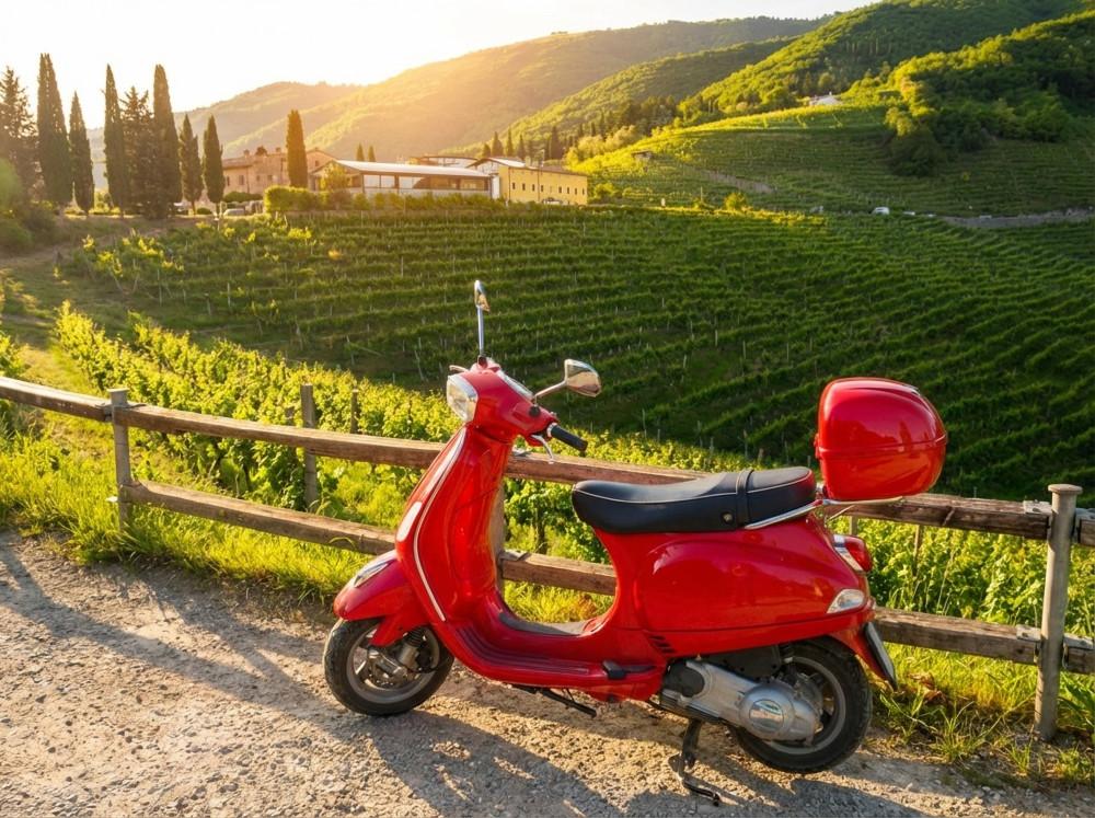 Vespa firma la piastrella della vendemmia